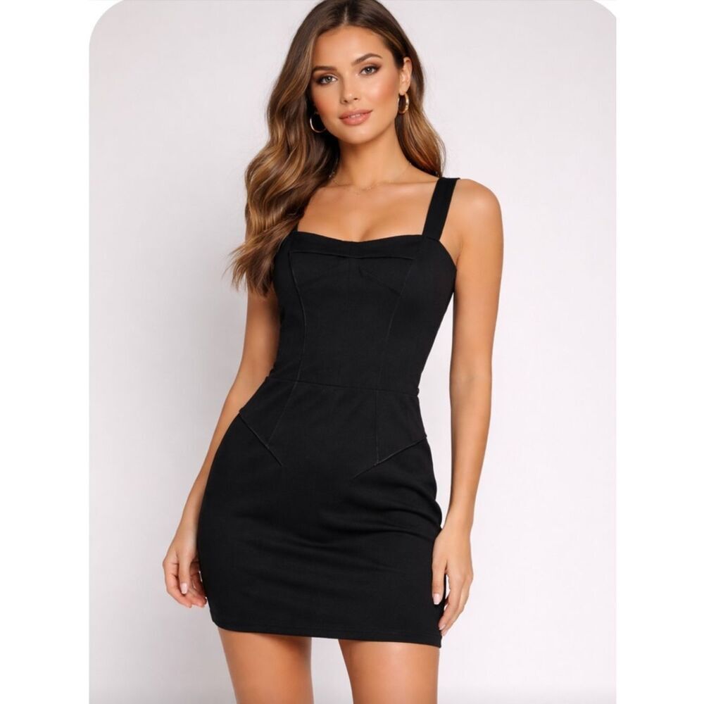 Dolce & Gabbana Black Corset Structured Sheath Dress